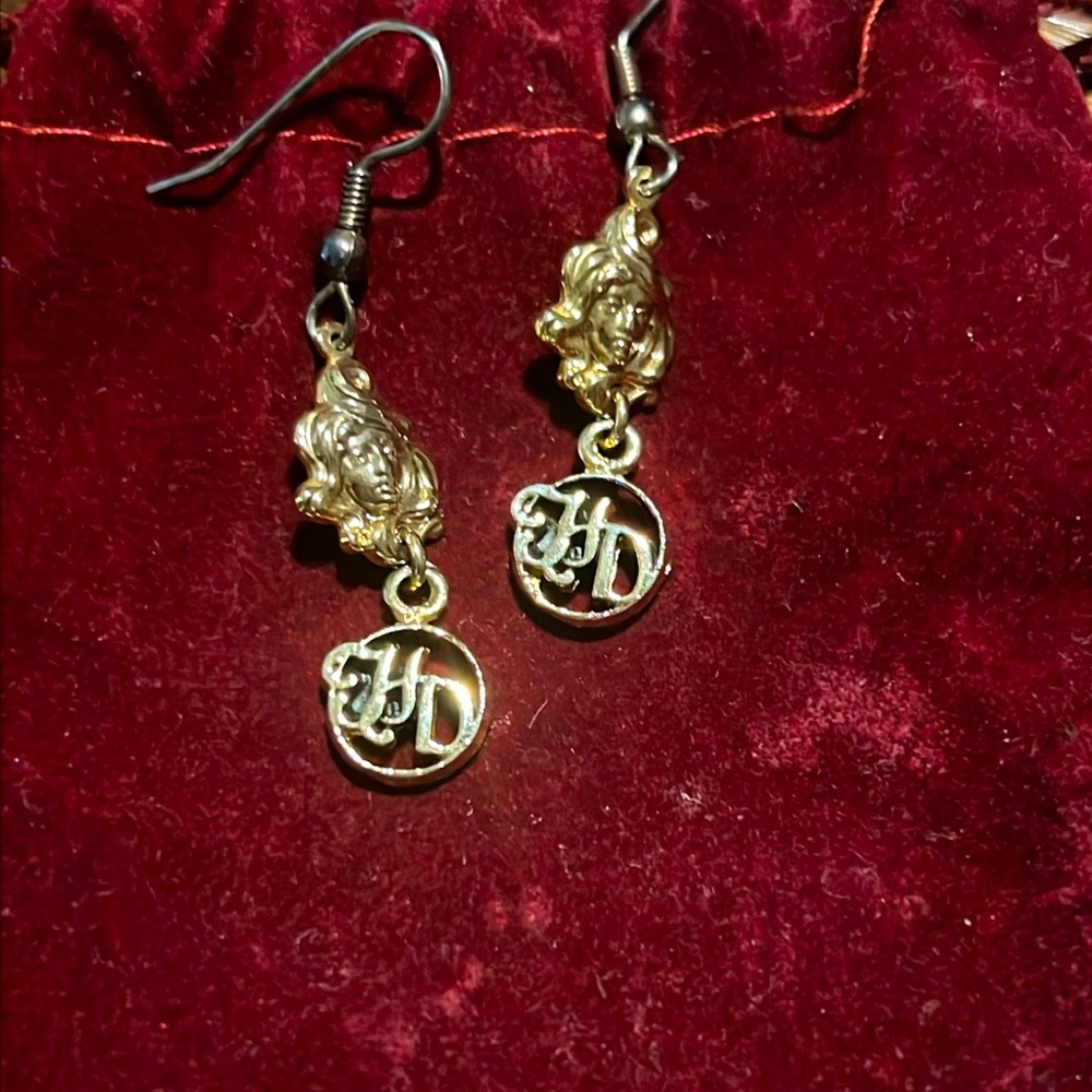 Harley Davidson gold color earrings